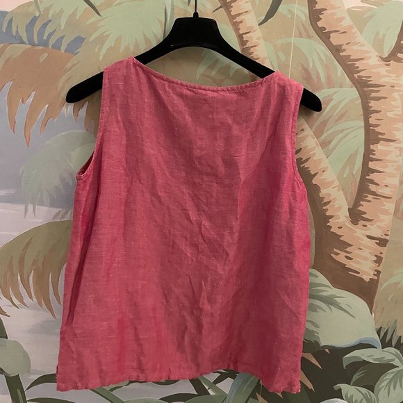 Vintage Eileen Fisher Red Linen Tank - Picture 2 of 3